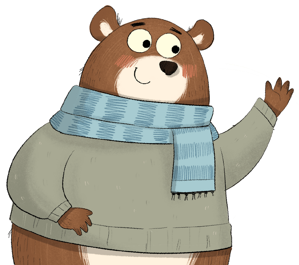 Friendly bear waving (mobile)