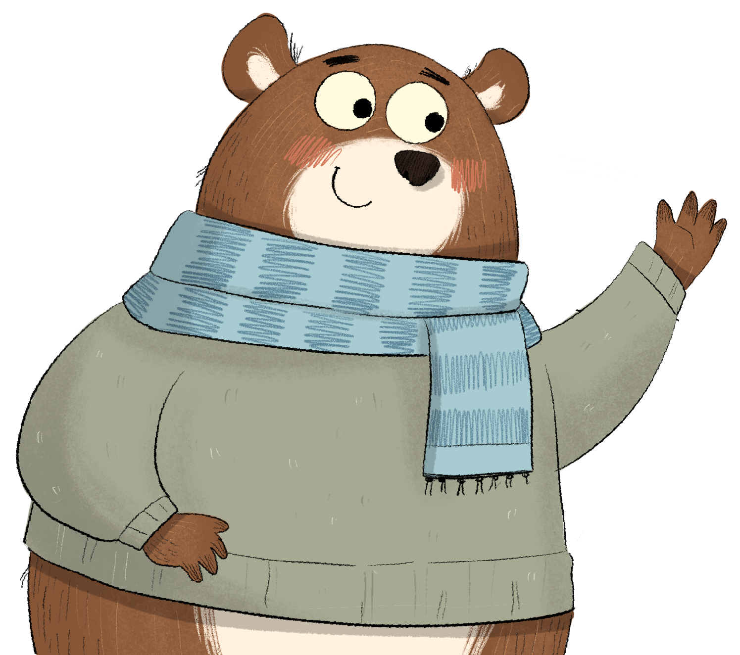 Friendly bear waving (desktop)