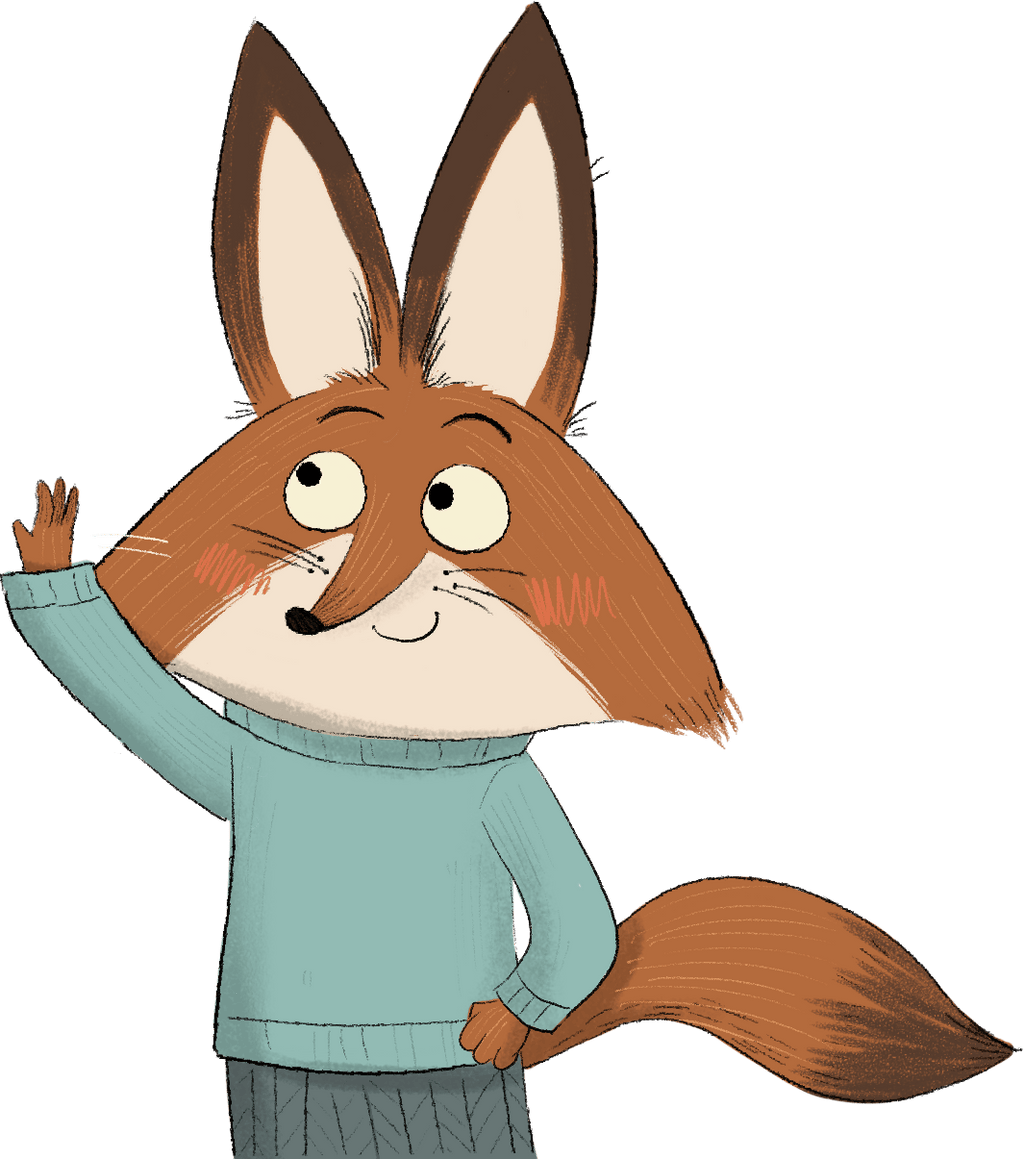 Curious fox waving (mobile)